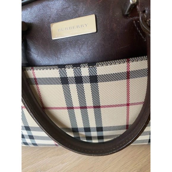 Burberry Vintage Nova Check Leather & Canvas Handbag - Picture 8 of 13